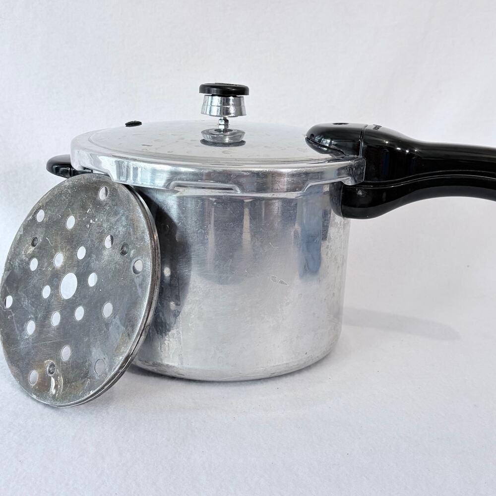 Presto Pressure Cooker Canner 6 Quart Aluminum Rack Gasket Weight Vintage
